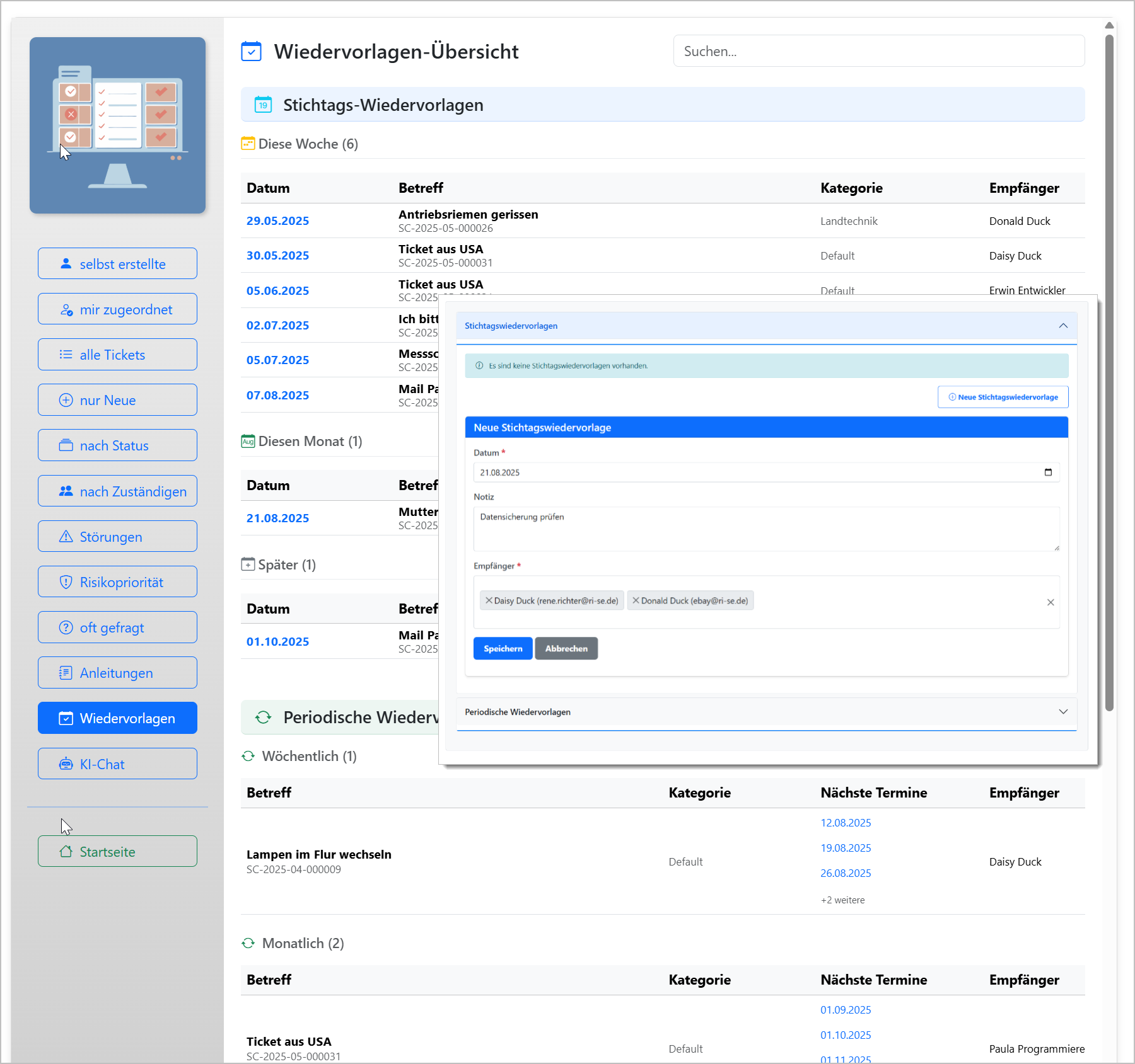 Wiedervorlagemechanismus