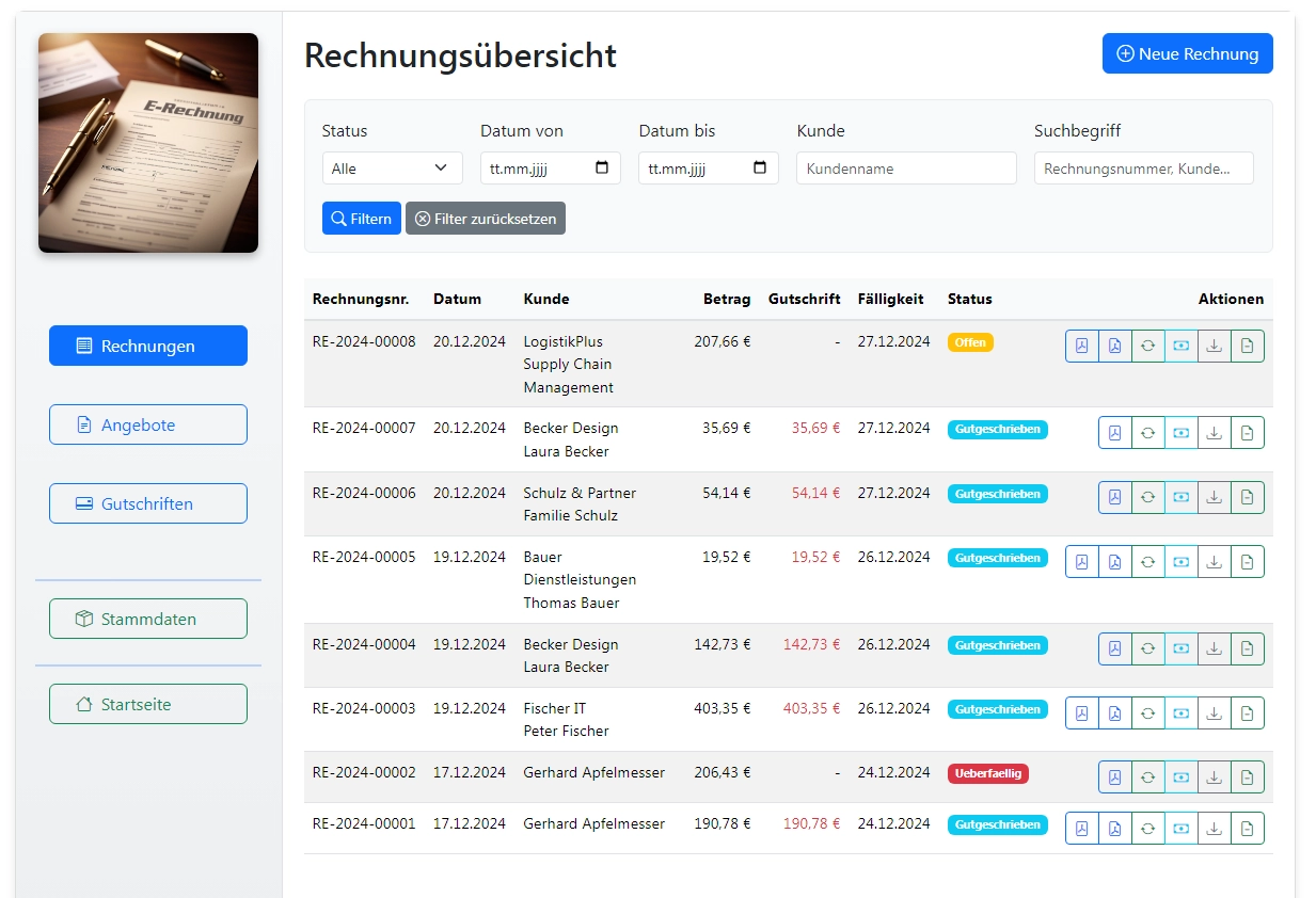 Rechnungsübersicht