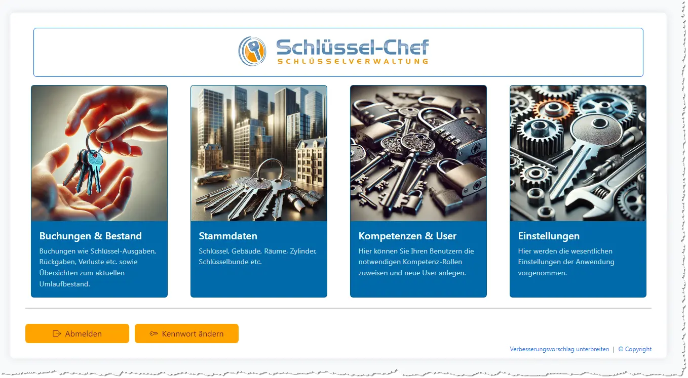 Startseite des Schlüssel-Chef