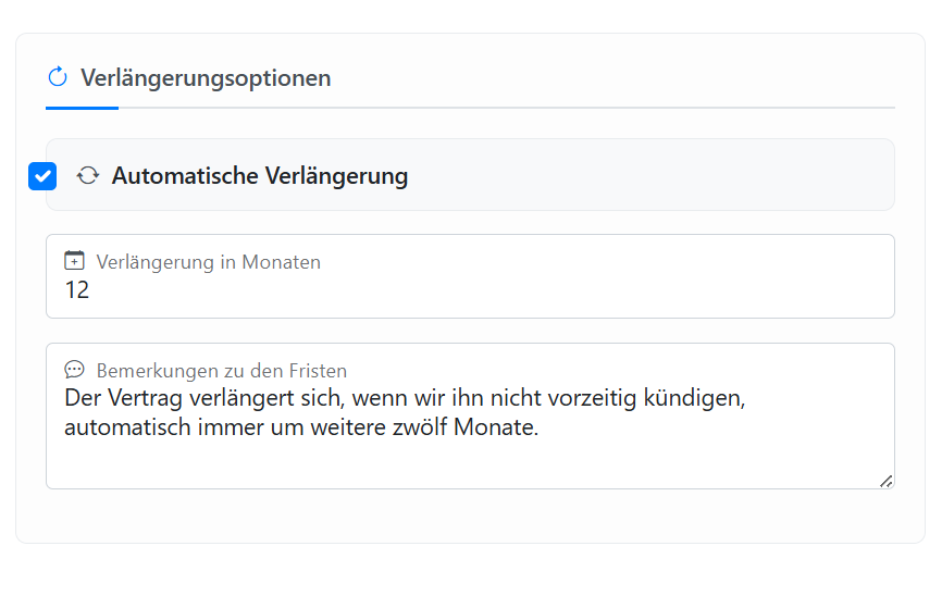 Automatische Vertragsverlängerungen